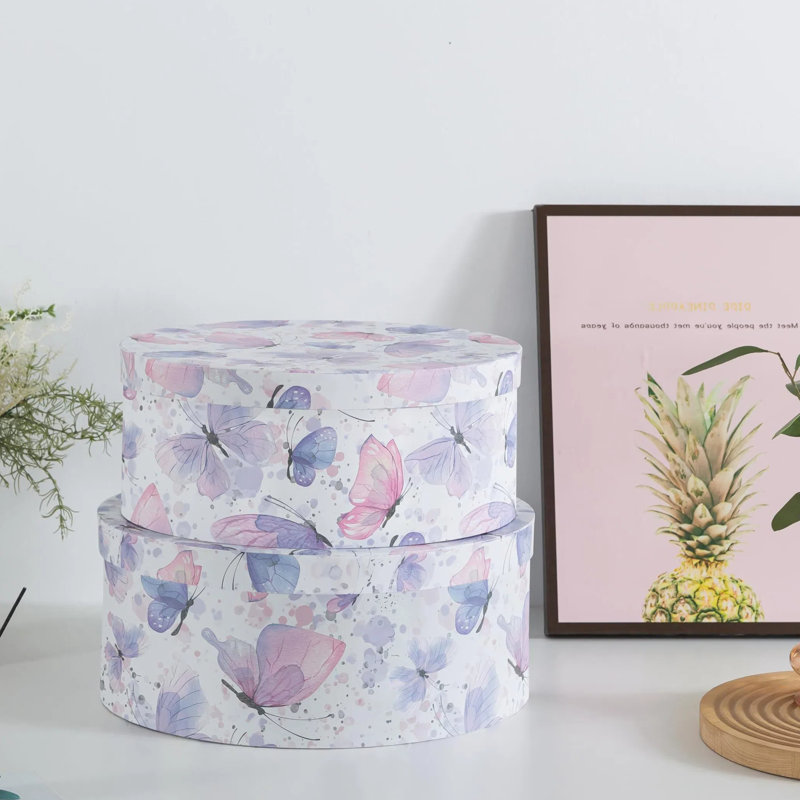 Cohdwell 2 Piece Decorative Box Set, Pink/Blue
