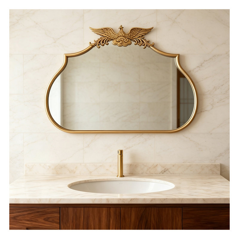 Miroir décoratif de luxe pour salle de bain, 27.56" H x 35.43" W