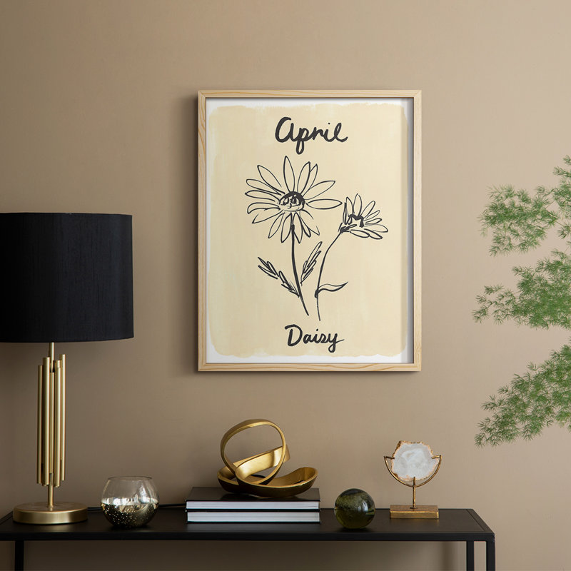 Reproduction encadrée mois de naissance IV - bois massif, Naturel, H 11 po x l 9 po