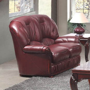 Deborah Top Grain Leather Sofa, Burgundy, 2