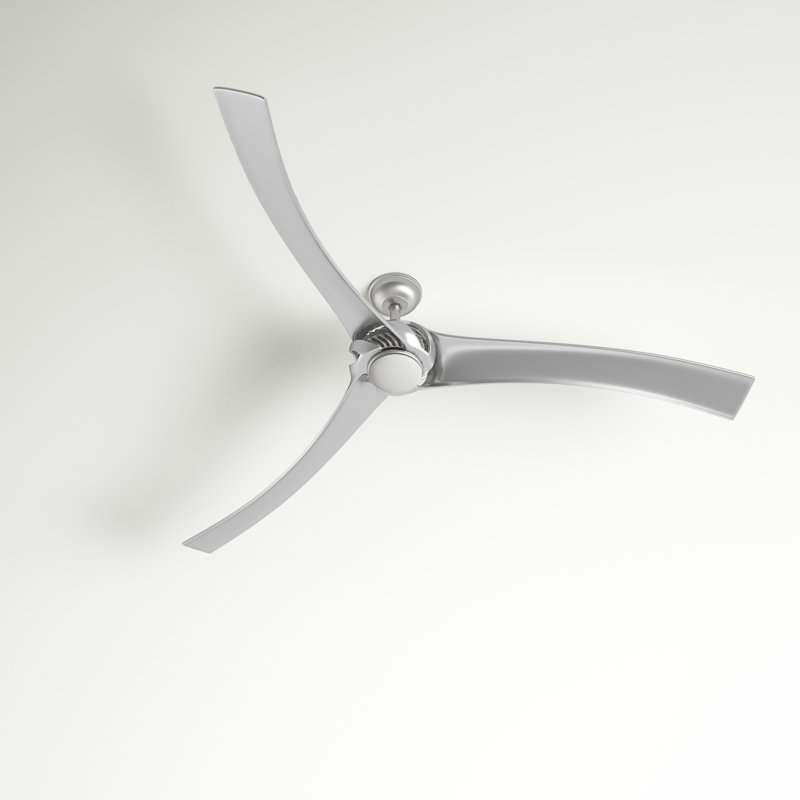 Burwell 62'' Ceiling Fan with LED Lights, Nickel with Silver Blades