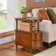Elinar Wood Narrow End Table With Drawers And Shelf