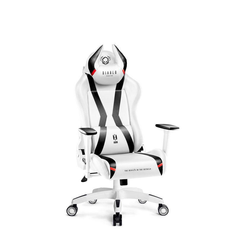 DIABLO CHAIRS White/Black Executive Chair with Wheels