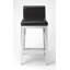 Kelsey Stainless Steel Faux Leather 25"Counter Stool