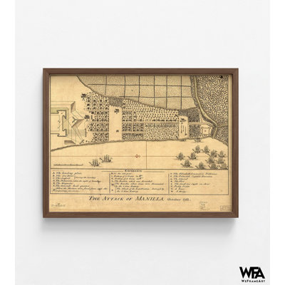 Attack On Manila, Military Wall Decor, Military Historic Poster Print, Battlefield Map Print, War Library Decor, Rustic Veteran Gift Idea