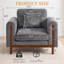 Fauteuil rembourré 43,7 po, fauteuil d'appoint moderne surdimensionné avec accoudoirs rembourrés pour la chambre à coucher du salon-1215859428