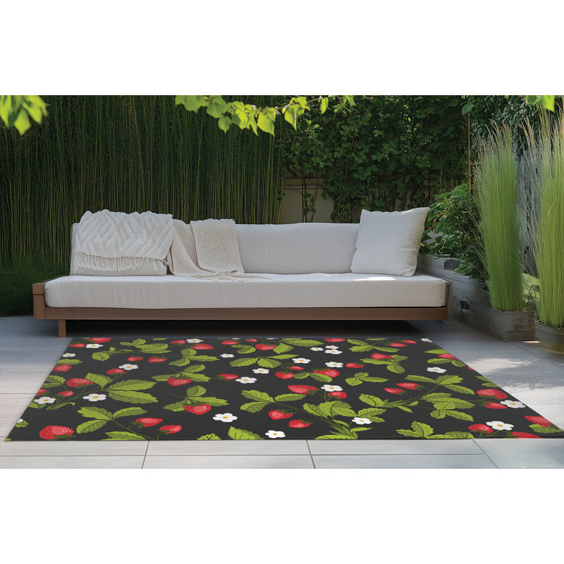 Tapis d'extérieur Strawberries, Rectangle 4pi x 6 pi
