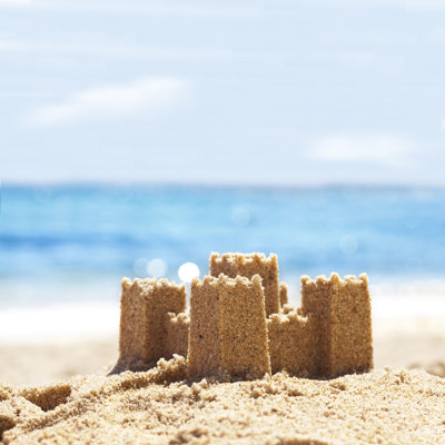 Sand Castle on Beach par Ze_Pedro - Photographie sur toile tendue
