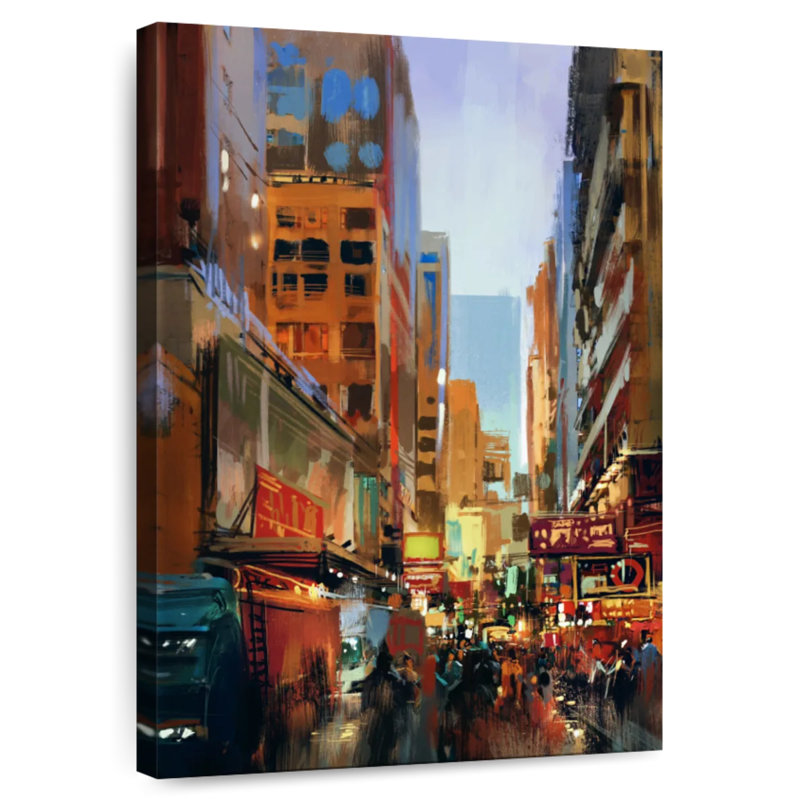 Sireci Bustling Street, 36" H x 24" W