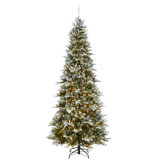 9 Ft. Snowy Morgan Spruce Slim Tree With Dual Color® LED Cosmic Lights®