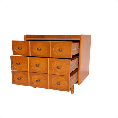 3-Drawer End Table with Top Charging Station, 21.65'' Length with Outlets and USB Ports,solid wood legs, Large Mid Natural Wood Color End Table for Be