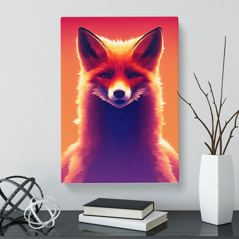 Fox Portrait Vol.3 - Wrapped Canvas, 76cm H x 50cm W x 3cm D