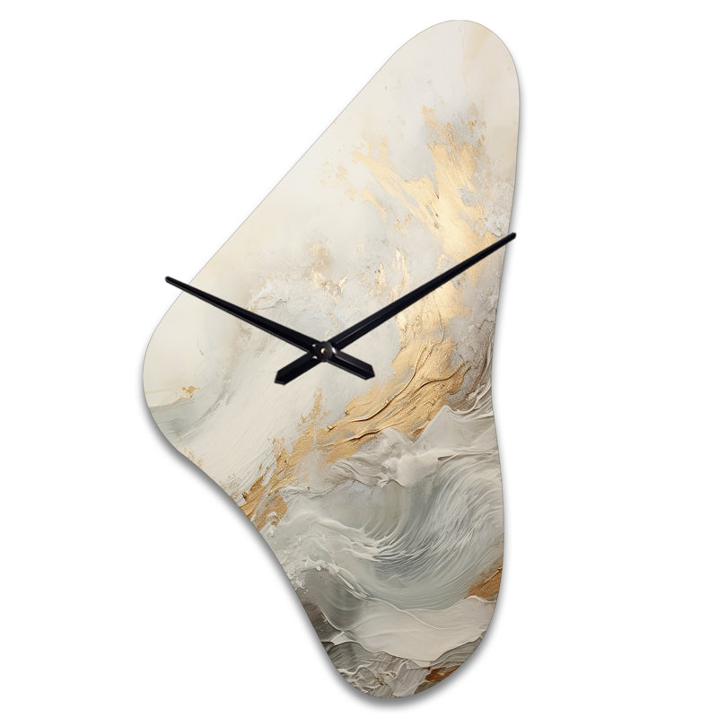 Richemond - Boomerang Shape Unique Coastal Ocean Wall Clock, Medium