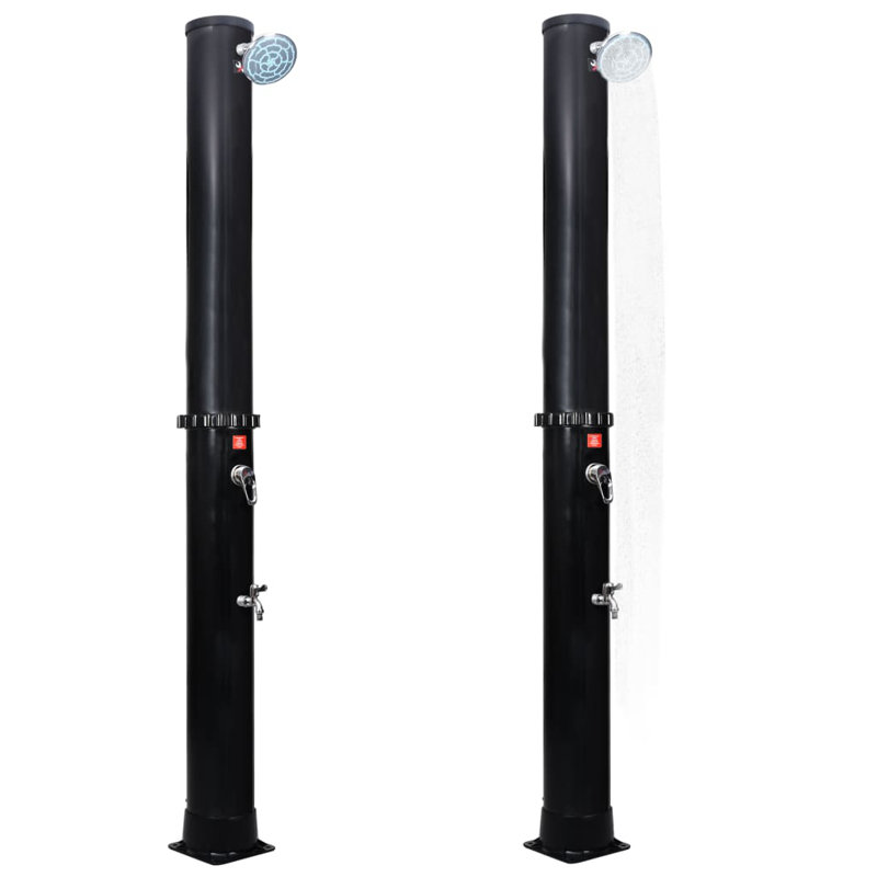 Black Outdoor Solar Shower with Faucet and 10.6 Gal Tank
