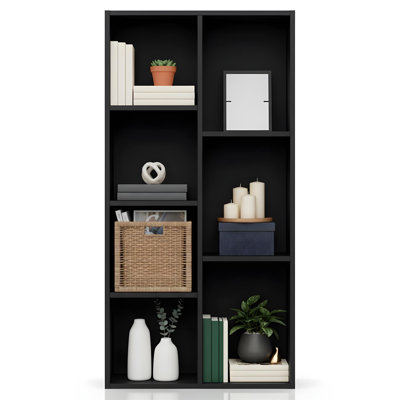 Luder 7-Cube Reversible Open Shelf Blackwood Cube Organizer Living Room Storage Modern