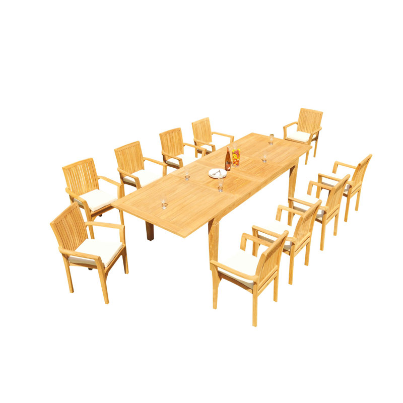 Caranas Outdoor 11 - Piece Teak Dining Set