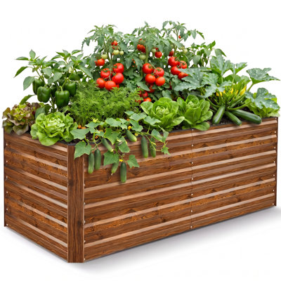 Ensemble de jardin surélevé galvanisé 6x3x2FT, jardinières en fer galvanisé pour l'extérieur, grands lits de jardin surélevés en métal pour légumes, fleurs, herbes, matériaux 100% non toxiques