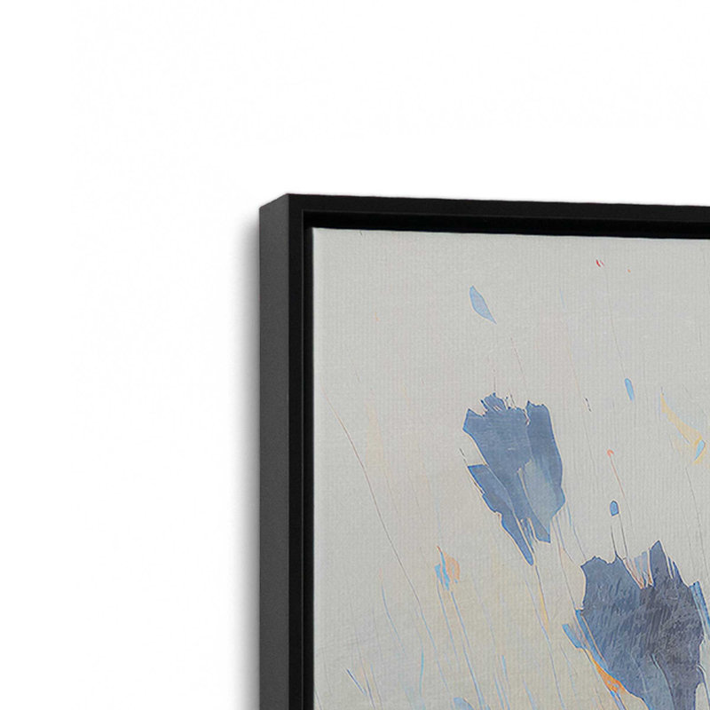 Blue Blooms Rising II, reproduction sur toile dans un cadre, H 18,75 po x l 12,75 po, Noir satiné