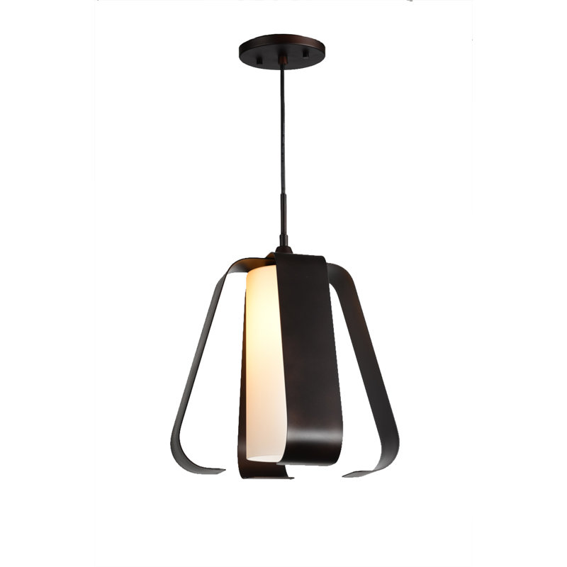Luminaire suspendu géométrique 1 lumières unique Bent, Bronze