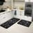 Black Chalkboard Kitchen Utensil Print 2 Pack Kitchen Rugs, Kitchen Family Space