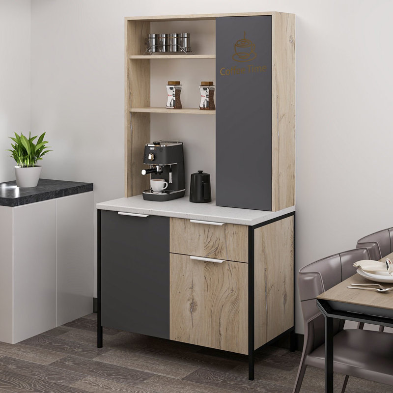 Wesa Multi-Purpose Cabinet, Anthracite Color, 37.0 x 70.9 x 19.7 inches | 100% Melamine Coated Particle Board, Thickness: 0.7 inches | Stylish Storage Solution for Home or Office, Durable & Functional Design