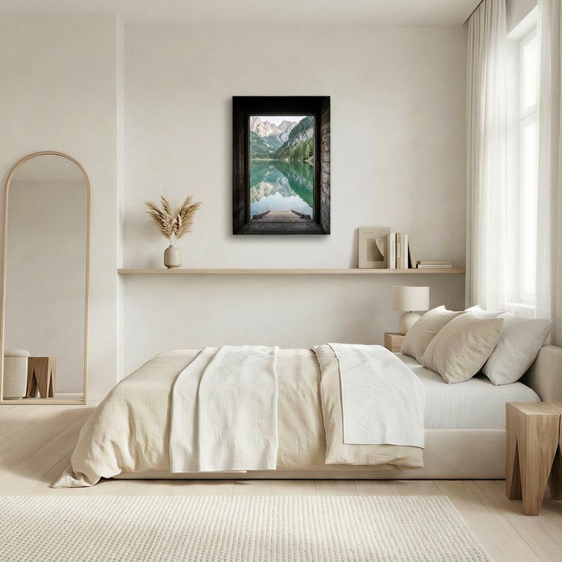 «Mountain Lake», reproduction d'art sur toile, ensemble de 1, Wrapped Canvas, 30"H x 20"W