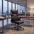 Executive Office Chair - Adjustable Inflatable Lumbar Support, Flip Up Arms, Heavy Duty Metal Base, Breathable PU Leather Ergonomic High Back Computer Chair Desk Chair, Thick Padded | Black-1635253313