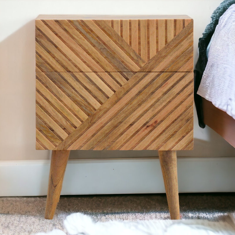 Carmelita 45cm W Solid Wood Bedside Table
