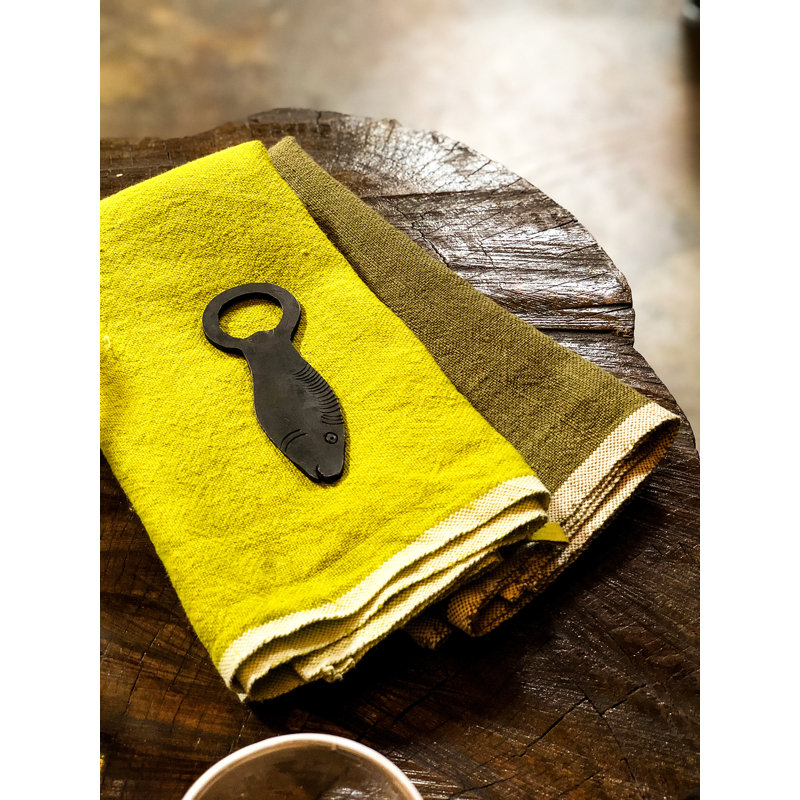 Chunky Linen Square Napkins, Green