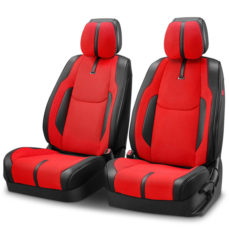 Le siège avant recouvre le polyester imperméable universel pour la compatibilité des sacs gonflables, Noir / Rouge