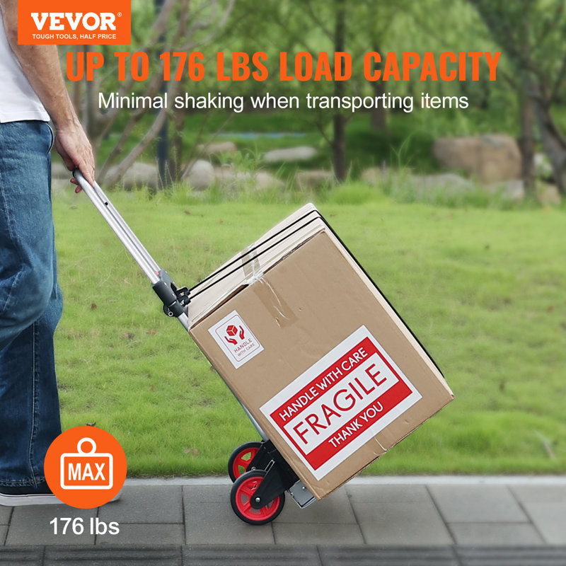 176 lbs Capacity Folding Aluminum Hand Truck & Dolly