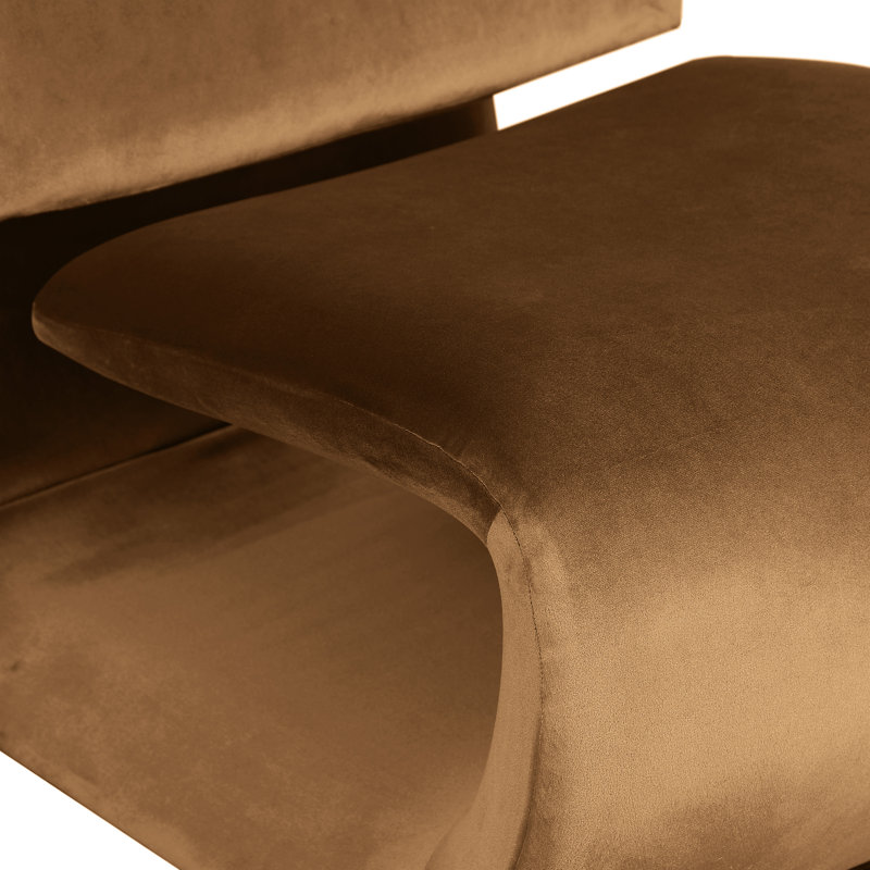 Koco Velvet Accent Chair, Saddle Velvet