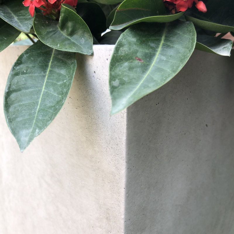 Planter, Weathered Concrete, 16" H x 16" W x 16" D