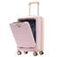 Ensemble de bagage 5 pièces avec ouverture frontale, valise de transport extensible rigide avec roulettes pivotantes, sac de rangement pour porte-gobelet et verrou USB