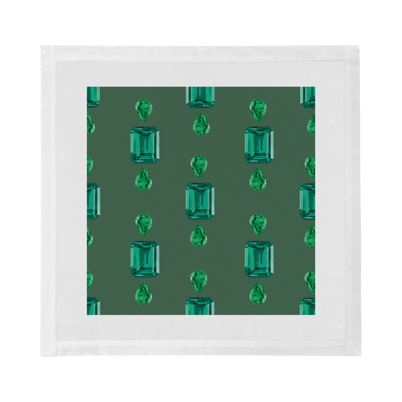 Gem Emeralds Cotton Sateen Dinner Napkins, Evergreen