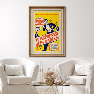 Retro Swing Music Show Poster Artwork, It Happened in Harlem Pictures, Framed Canvas Giclee Print Wall Art
