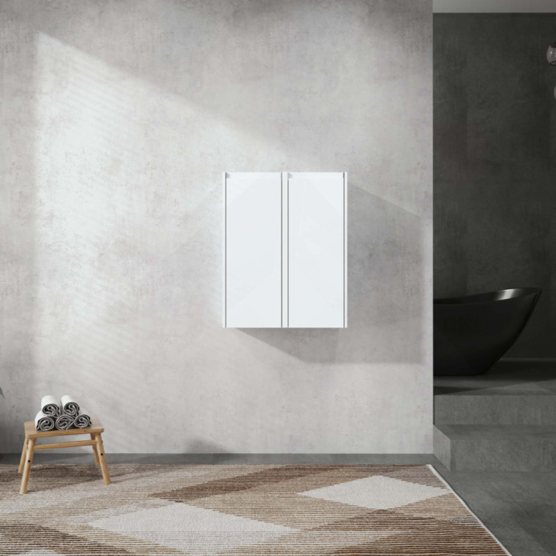 Bathroom Side Cabinet, 2-Soft Close Doors, Float Mounting Design