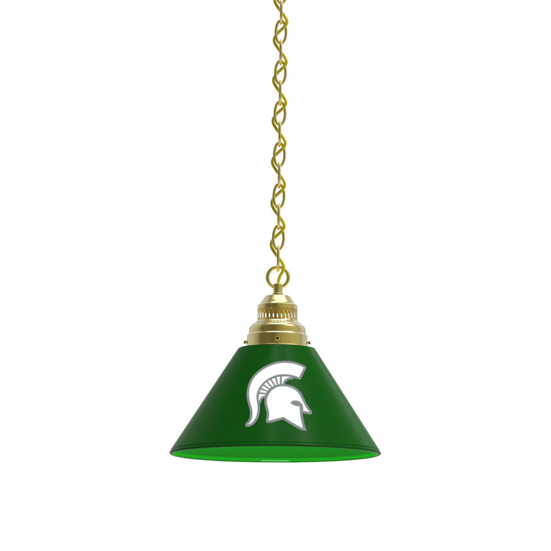 1 - Light Single Pendant, Brass, Michigan State Spartans
