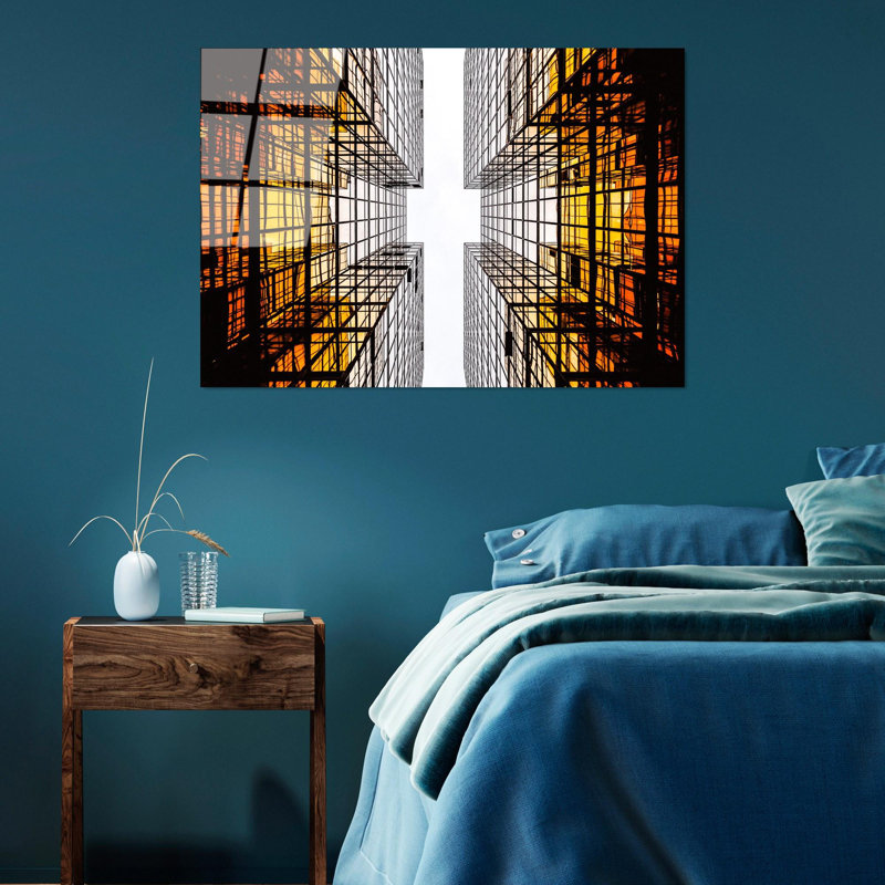 Superbe peinture murale en verre trempé 27,6 po x 39,4 po | 100% verre trempé, épaisseur: 0,16 pouce | Décoration élégante pour le salon ou le bureau, durable et facile à nettoyer, idée de cadeau parfaite