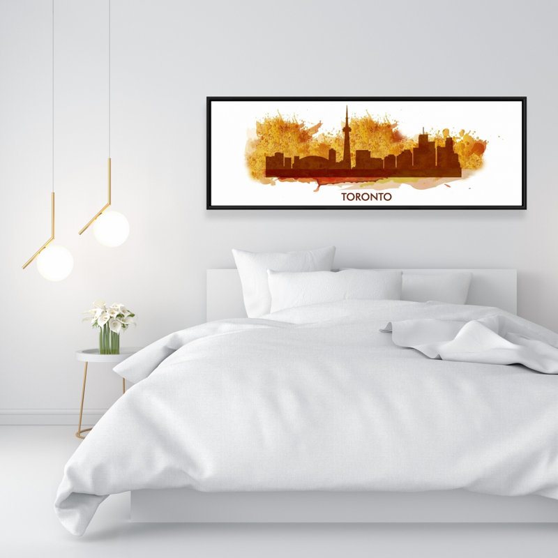 Toile éclaboussée Toronto | Art encadré, H 49,25 po x l 17,25 po