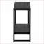 Table basse noire à 2 niveaux en similicuir pour le salon / la chambre à coucher, pieds en métal robustes, peu encombrants