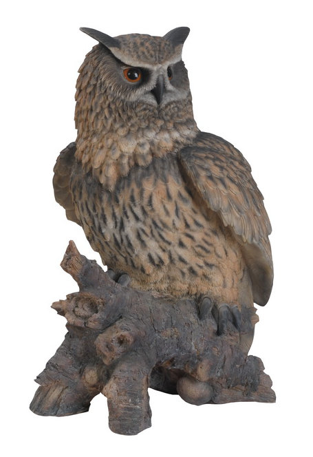 Eagle Owl on Stump Statue