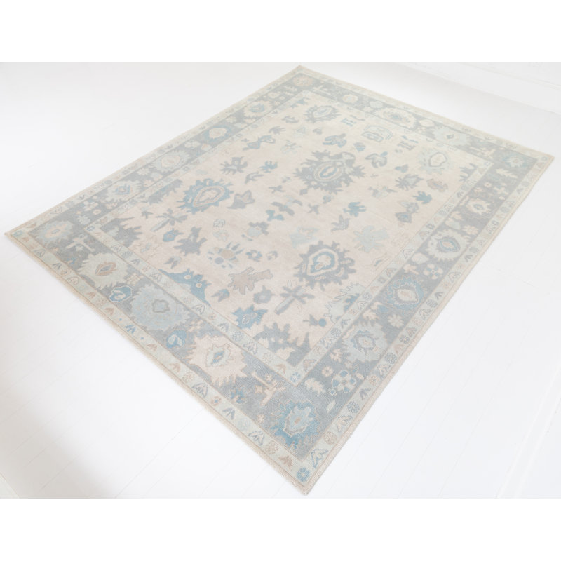Lottie Hand Knotted Wool Abstract Area Rug, Square 12'