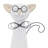Ceramic Cat Figurine Object for Home Decor - Decorative Sculpture with Metal Accent for Office, Table, and Living Room Decoration - Beige & Black-267873326