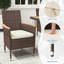 Ensemble de chaises de patio 4 pièces en rotin brun toutes saisons avec coussins très confortables pour une utilisation extérieure durable-991005315