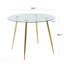 39.4" Round Glass Dining Table Clear Glass Countertops Gold-Plated Metal Legs