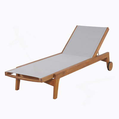 Outdoor Wood Frame Chaise Lounge