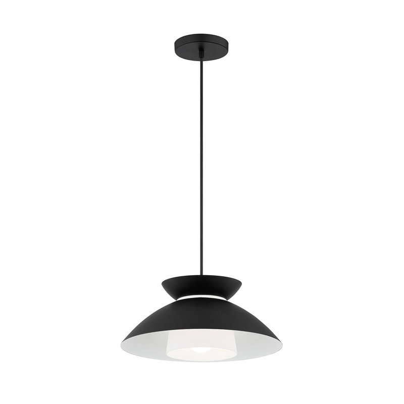 Fusion - Noreen 1-Light Pendant - Opal Glass Shade, Matte Black