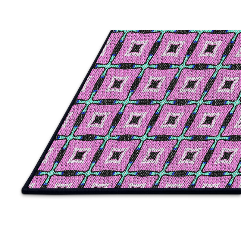 Tapis mauve à motif géométrique, Rectangle 6 pi x 9 pi