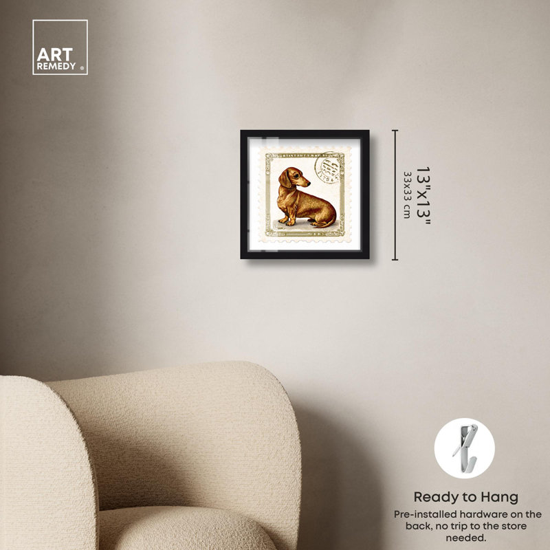 «Urban Pup Shadowbox Print» par Art Remedy, H 13 po x l 13 po, Noir